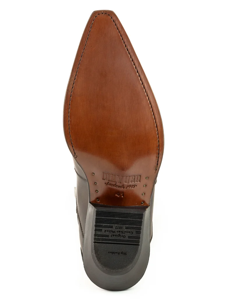 Cowboystiefel oder Stiefeletten für Damen und Herren, handgefertigtes braunes Leder, Urban Brown 1931