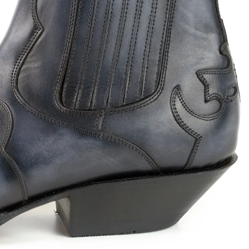Cowboystiefel oder Stiefeletten für Damen und Herren, handgefertigtes urbanes graues Leder, 1931