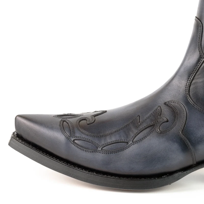 Cowboystiefel oder Stiefeletten für Damen und Herren, handgefertigtes urbanes graues Leder, 1931