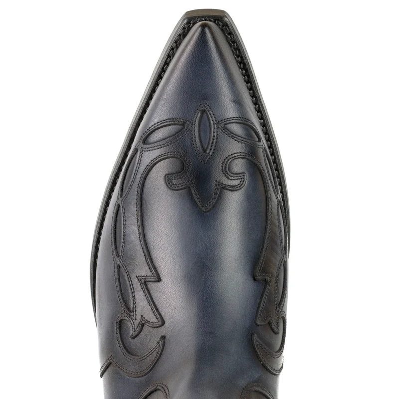 Cowboystiefel oder Stiefeletten für Damen und Herren, handgefertigtes urbanes graues Leder, 1931