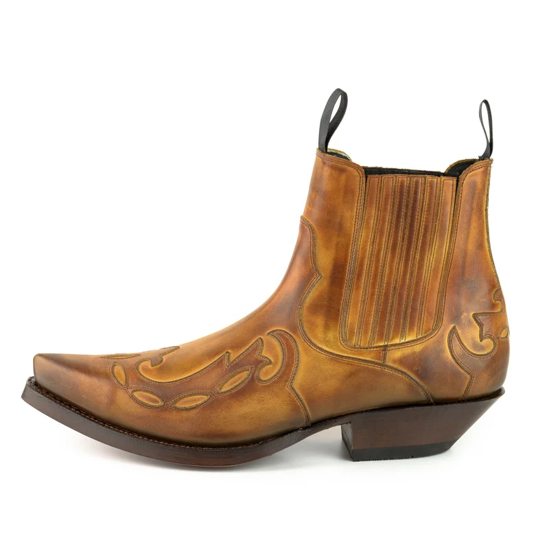 Cowboystiefel oder Stiefeletten für Damen und Herren, handgefertigt, hellbraunes Leder, Urban 1931