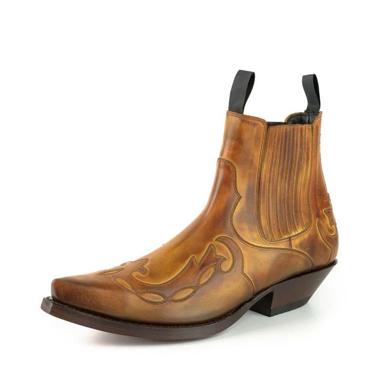 Cowboystiefel oder Stiefeletten für Damen und Herren, handgefertigt, hellbraunes Leder, Urban 1931