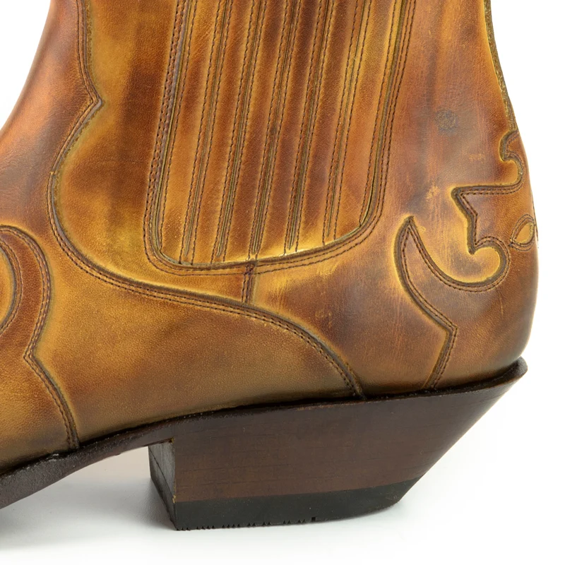Cowboystiefel oder Stiefeletten für Damen und Herren, handgefertigt, hellbraunes Leder, Urban 1931