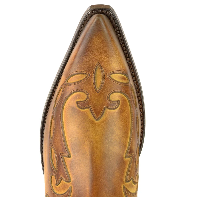 Cowboystiefel oder Stiefeletten für Damen und Herren, handgefertigt, hellbraunes Leder, Urban 1931