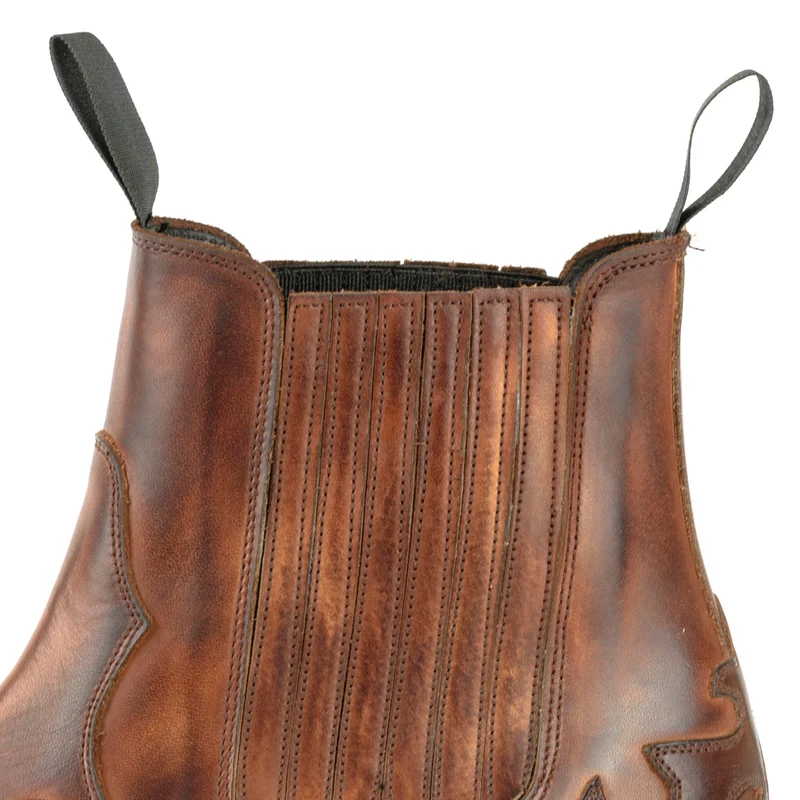 Cowboystiefel oder Stiefeletten für Damen und Herren, handgefertigt aus braunem Leder, Urban 1931