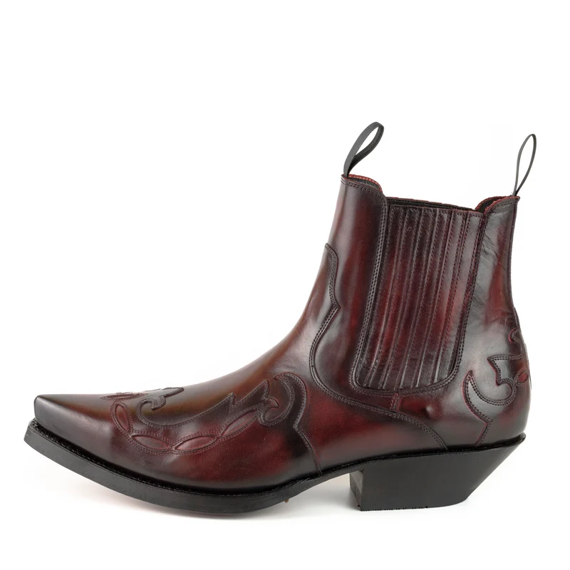 Cowboystiefel oder Stiefeletten für Damen und Herren, handgefertigt aus rotem Leder, Urban 1931