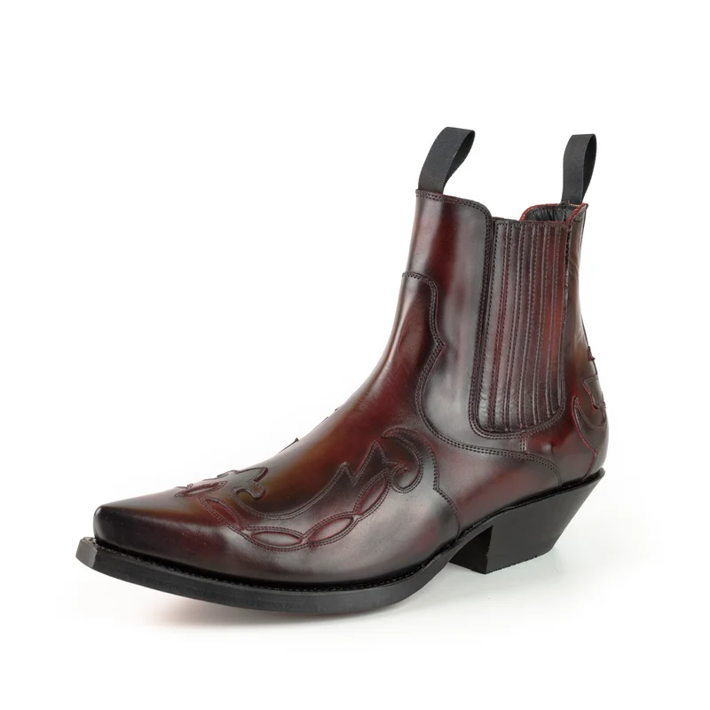 Cowboystiefel oder Stiefeletten für Damen und Herren, handgefertigt aus rotem Leder, Urban 1931