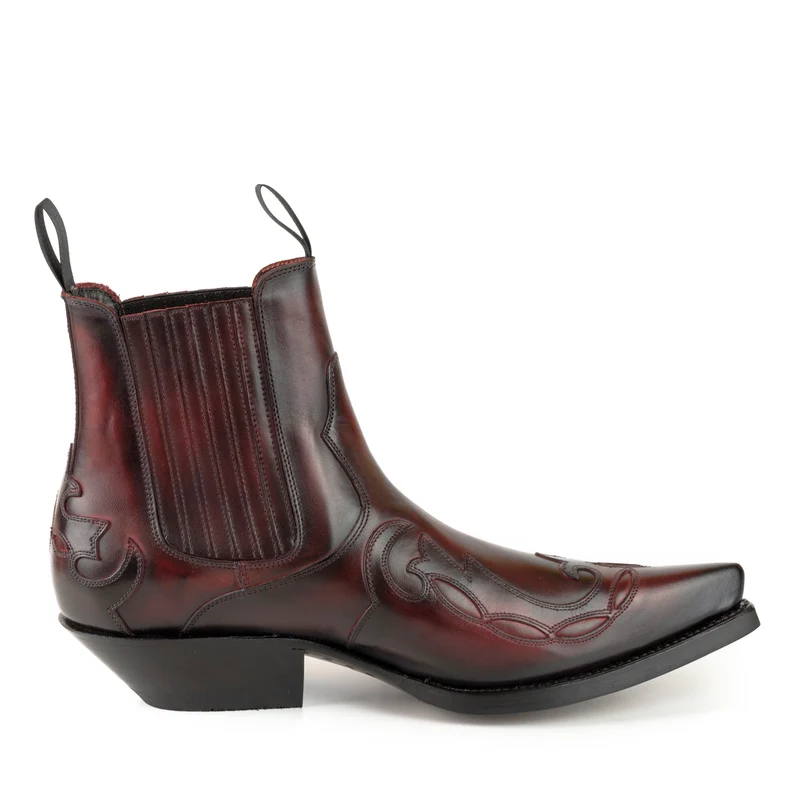 Cowboystiefel oder Stiefeletten für Damen und Herren, handgefertigt aus rotem Leder, Urban 1931