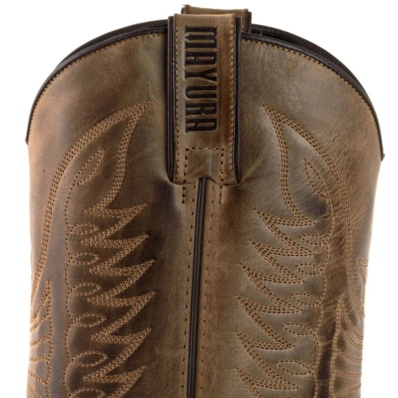 Cowboystiefel für Damen und Herren, handgefertigt aus braunem Leder, 20, Texas