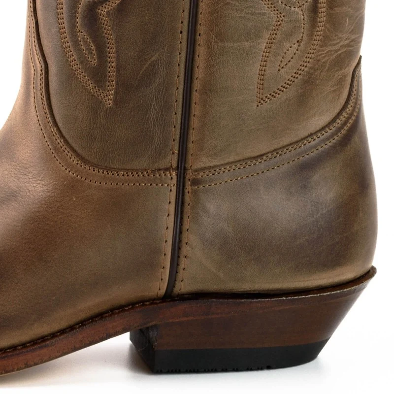 Cowboystiefel für Damen und Herren, handgefertigt aus braunem Leder, 20, Texas
