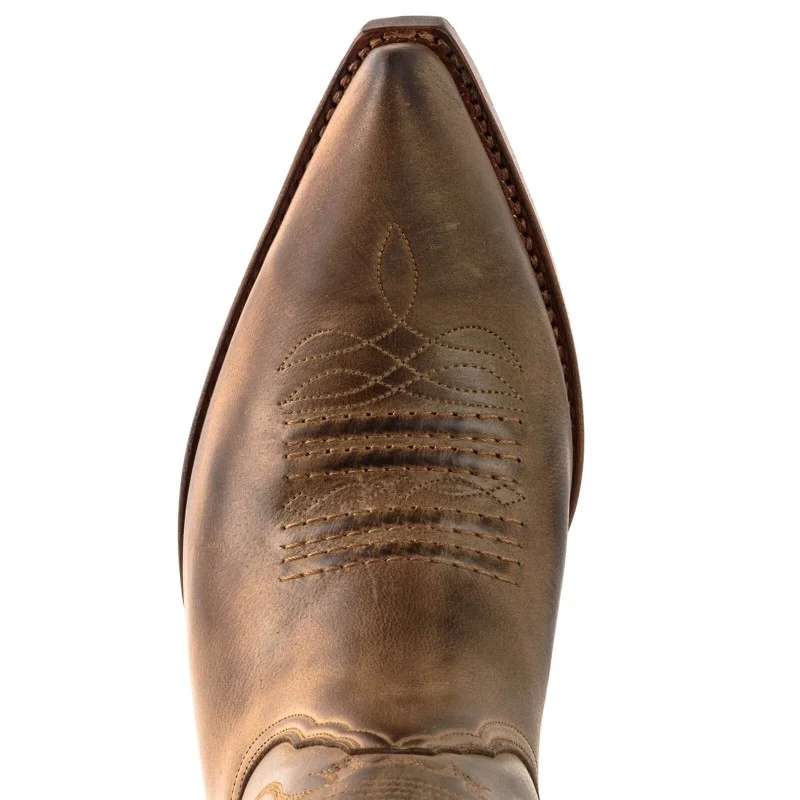 Cowboystiefel für Damen und Herren, handgefertigt aus braunem Leder, 20, Texas