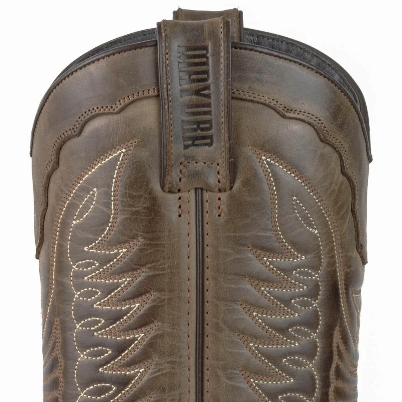 Cowboystiefel für Damen und Herren, handgefertigt aus braunem Leder, 17, Texas