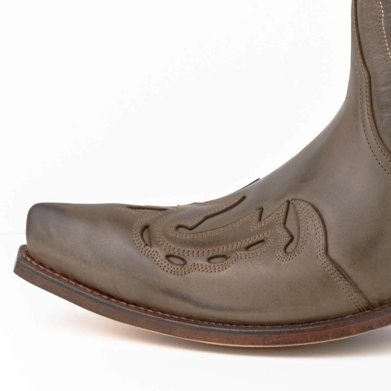 Cowboystiefel für Damen und Herren, handgefertigt aus braunem Leder, 17, Texas