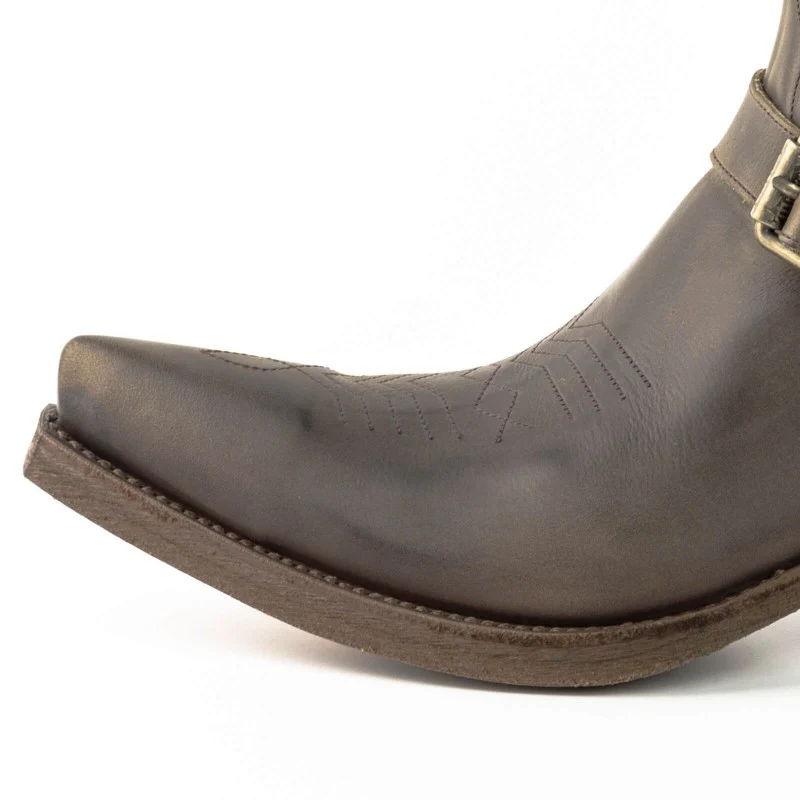 Handgefertigte Herren-Cowboystiefel oder Stiefeletten aus grauem Leder 14 Texanas