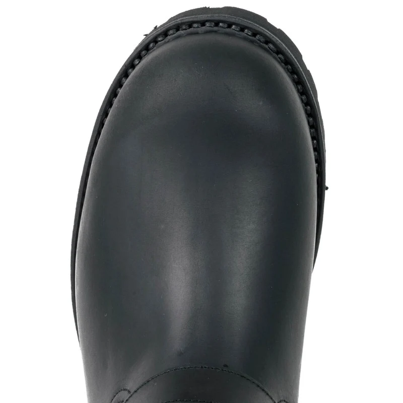 Handgefertigte Bikerstiefel aus schwarzem Leder für Herren und Damen 18