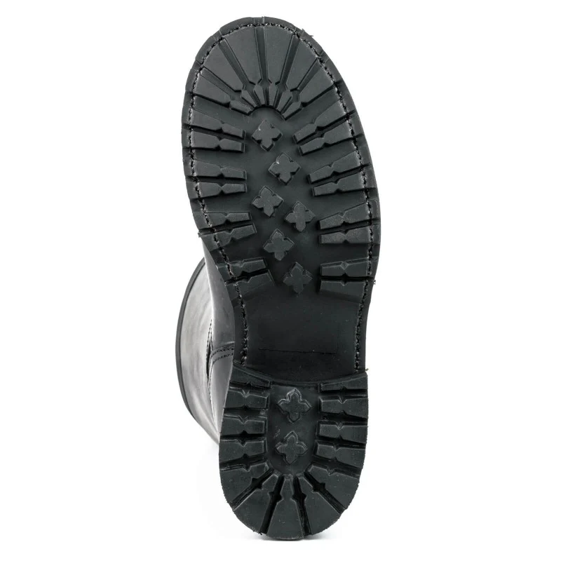 Handgefertigte Bikerstiefel aus schwarzem Leder für Herren und Damen 18