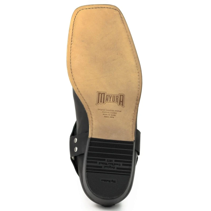 Handgefertigte Stiefeletten oder Bikerstiefel aus schwarzem Leder für Herren und Damen 04