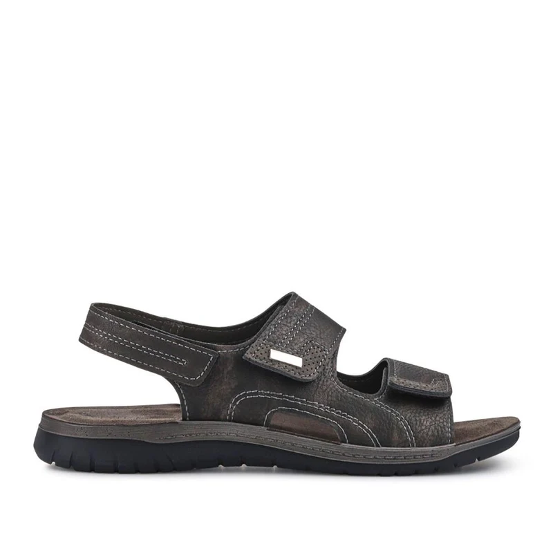 Leather Triple Touch-Fasten Sandals - INB41004 / 326 983 - Black