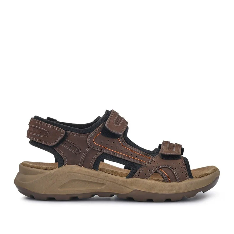 Touch-Fasten Leather Sandals - DDIN41013 / 327 118 - Brown