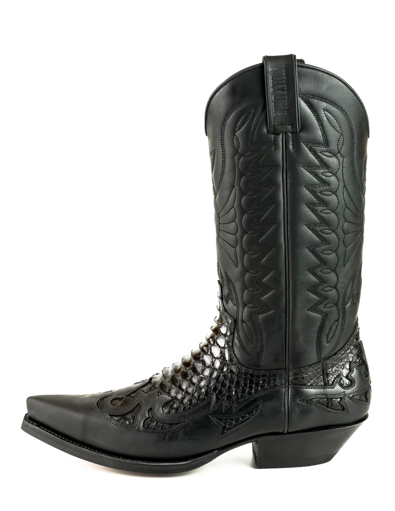 Handgefertigte exotische Cowboystiefel Damen und Herren Schwarz 1935 Texans