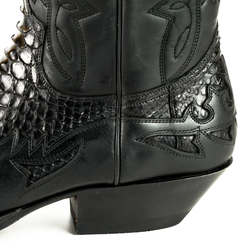 Handgefertigte exotische Cowboystiefel Damen und Herren Schwarz 1935 Texans