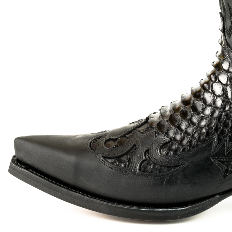 Handgefertigte exotische Cowboystiefel Damen und Herren Schwarz 1935 Texans