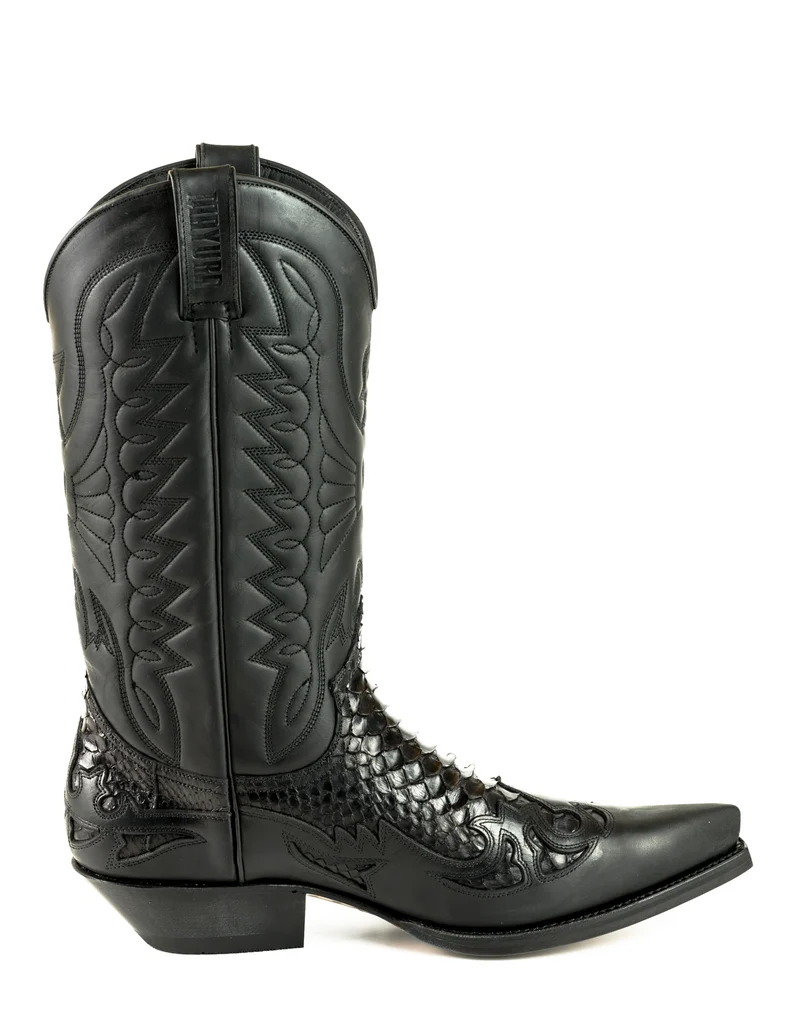 Handgefertigte exotische Cowboystiefel Damen und Herren Schwarz 1935 Texans