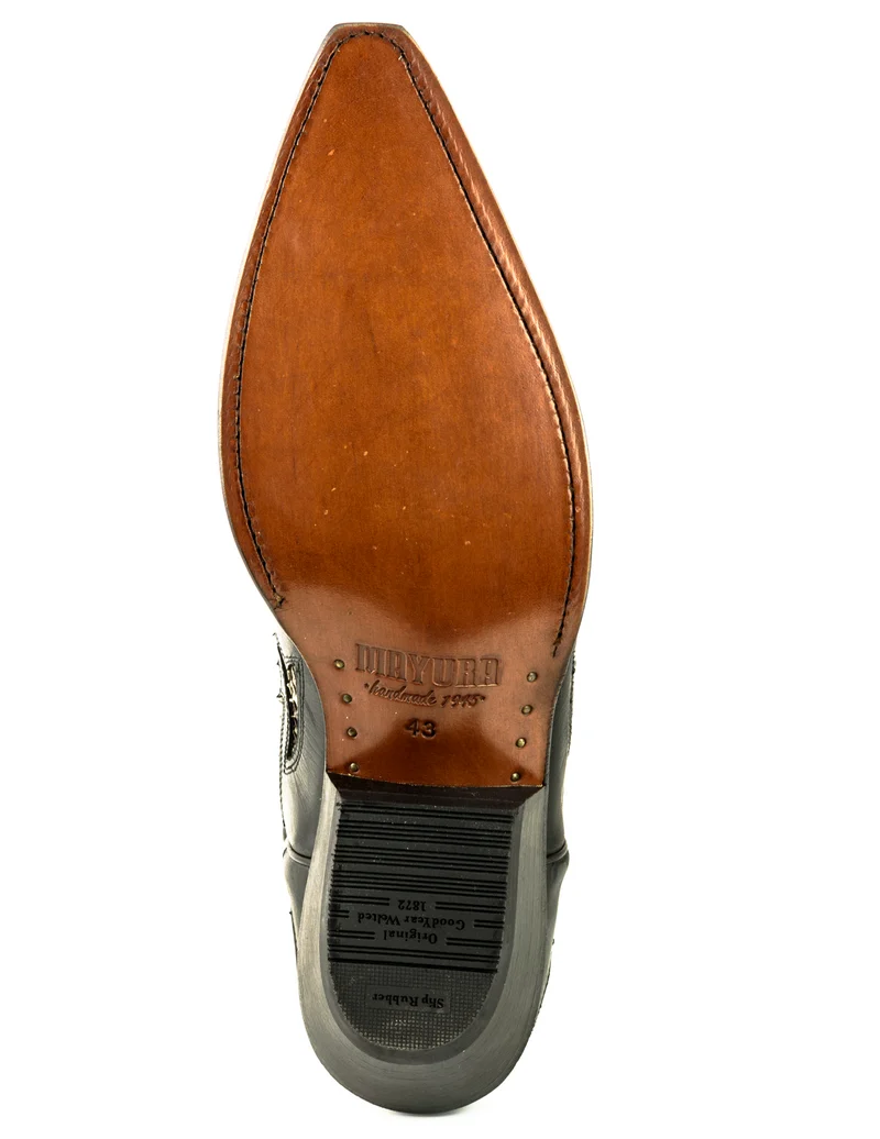 Cowboystiefel für Damen und Herren, exotisches handgefertigtes schwarzes und weißes Leder, 1935, Texas