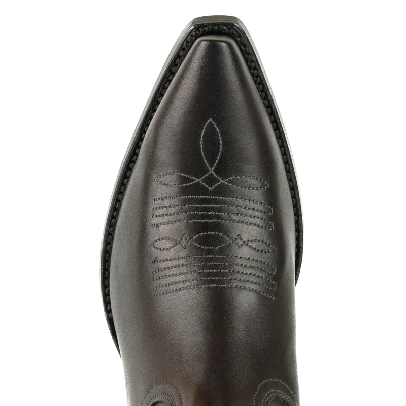 Westernstiefel CowboyStiefel für Damen handgefertigt, aus schwarzem Leder, 2536