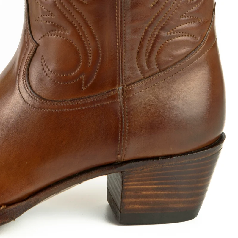 Westernstiefel CowboyStiefel für Damen handgefertigt, braunes Leder, 2536