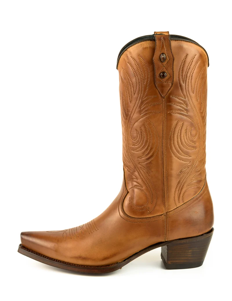 Handgefertigte Westernstiefel CowboyStiefel für Damen aus Kamelleder 2536