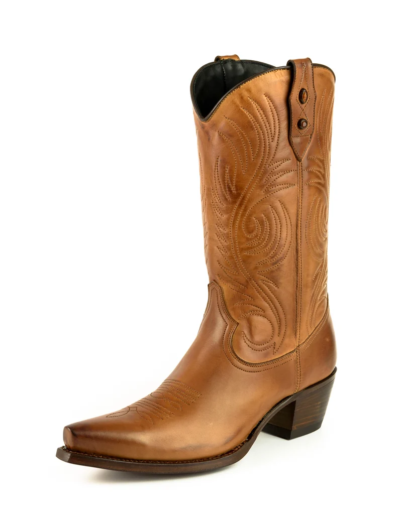 Handgefertigte Westernstiefel CowboyStiefel für Damen aus Kamelleder 2536