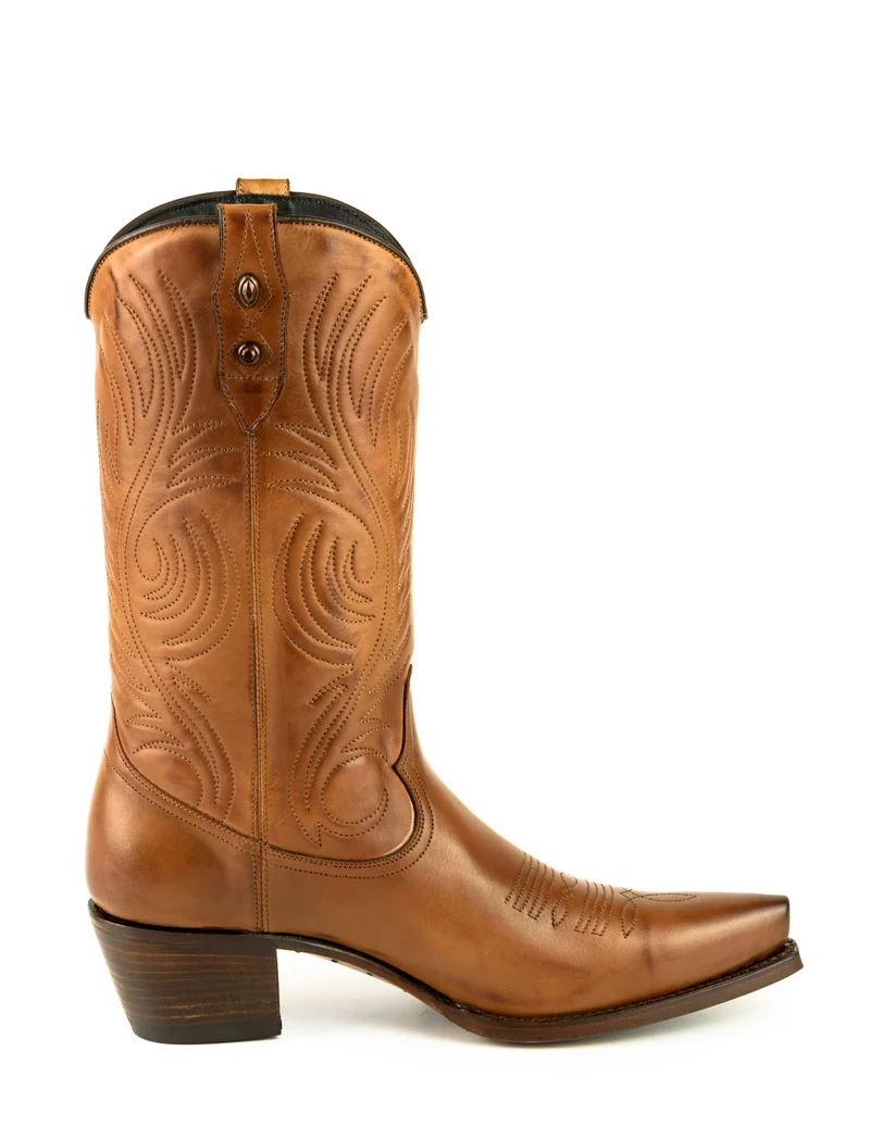 Handgefertigte Westernstiefel CowboyStiefel für Damen aus Kamelleder 2536