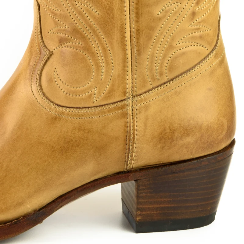 Handgefertigte Westernstiefel CowboyStiefel für Damen aus gelbem Leder 2536