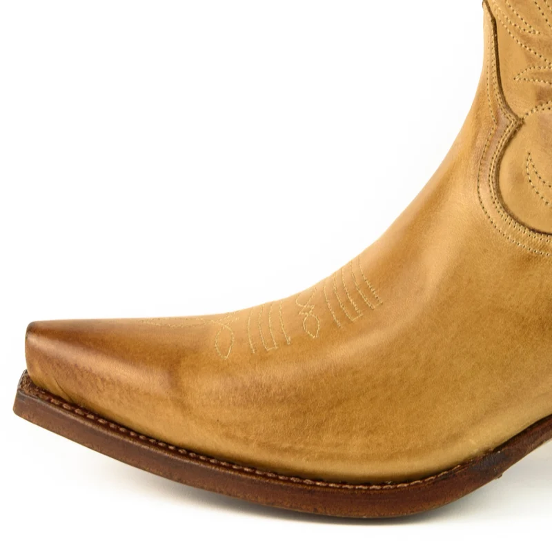 Handgefertigte Westernstiefel CowboyStiefel für Damen aus gelbem Leder 2536