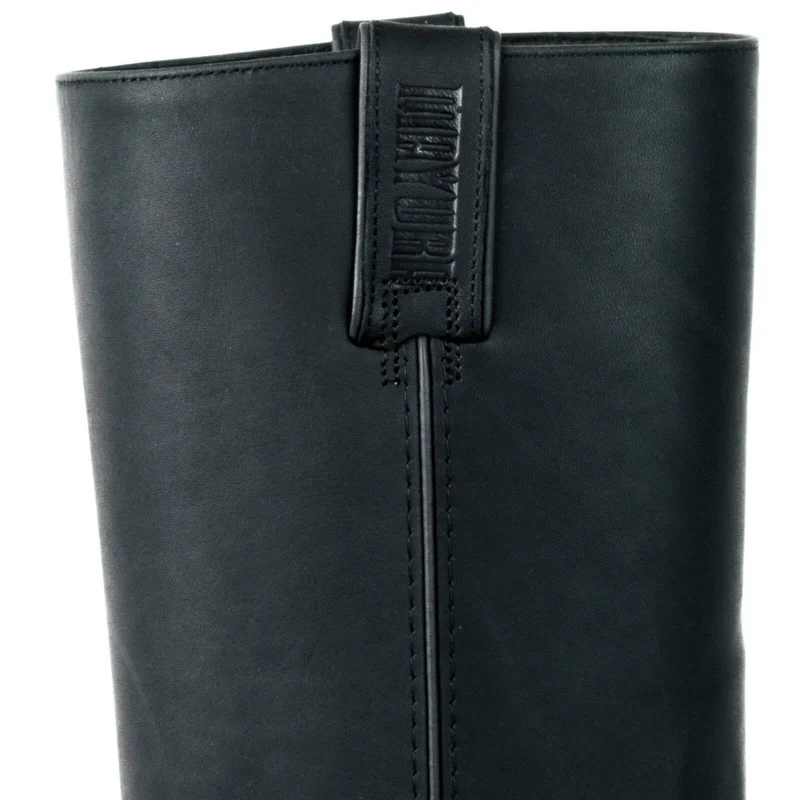 Handgefertigte Bikerstiefel aus schwarzem Leder für Herren und Damen 01