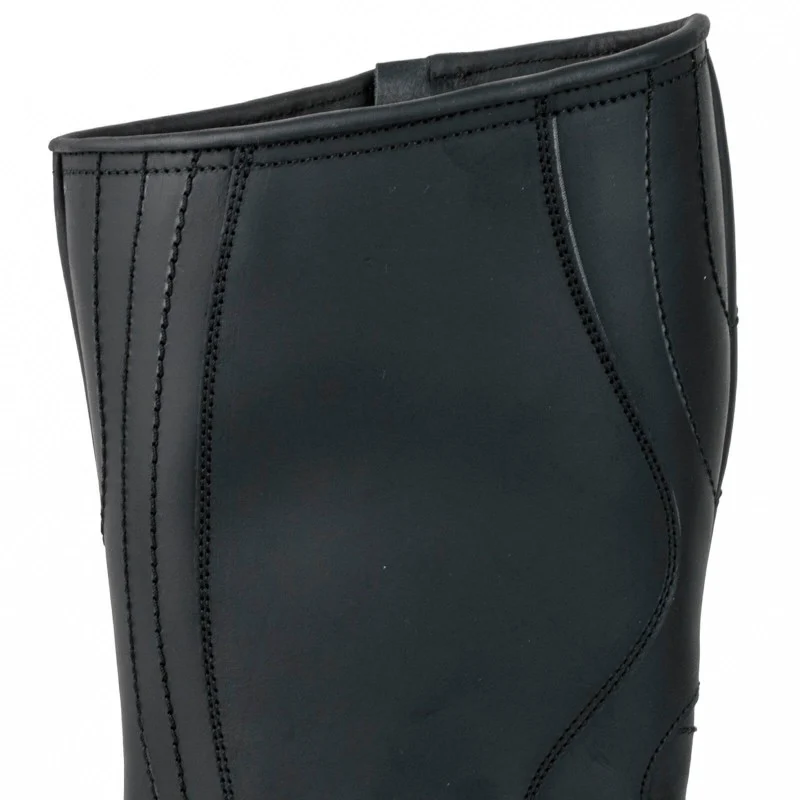 Handgefertigte Bikerstiefel aus schwarzem Leder für Herren und Damen 1594-6
