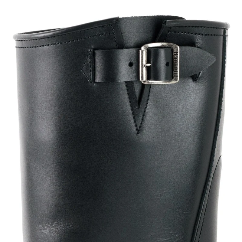 Handgefertigte Bikerstiefel aus schwarzem Leder für Herren und Damen 1590-6