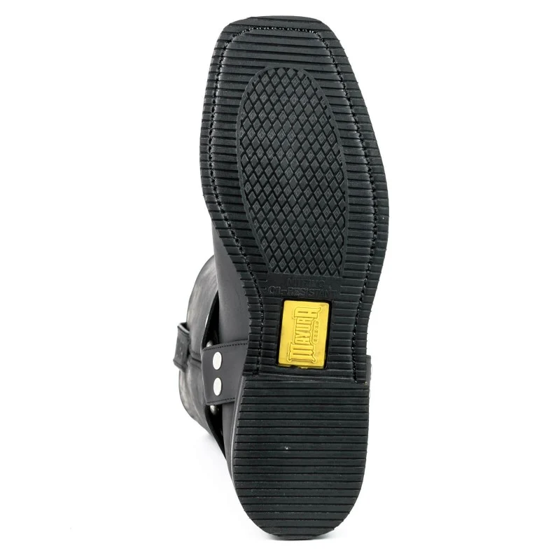 Handgefertigte Bikerstiefel aus schwarzem Leder für Herren und Damen 1501-6