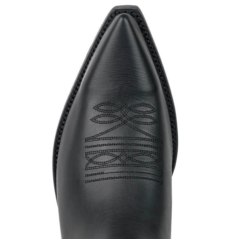 Cowboystiefel für Damen und Herren, handgefertigt aus schwarzem Leder, 1920 Texanas