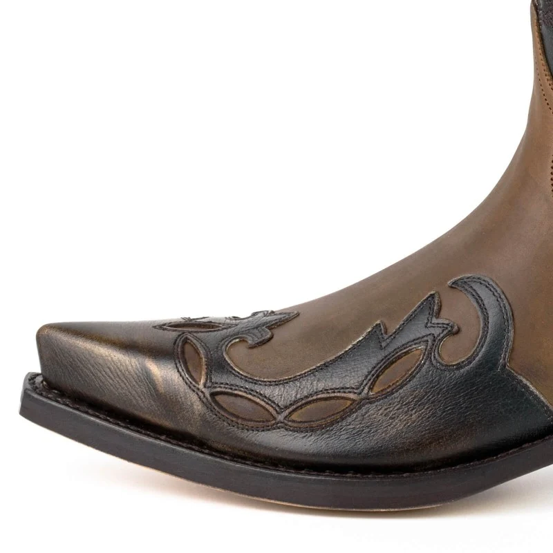 Cowboystiefel für Damen und Herren, handgefertigtes Leder, Braun und Grau, Silber, 1927 Texanas