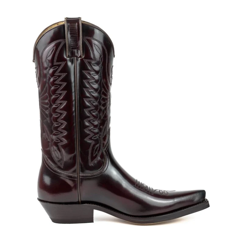 Handgefertigte Cowboystiefel für Damen und Herren aus leuchtend dunkelrotem Leder 1920 Texas