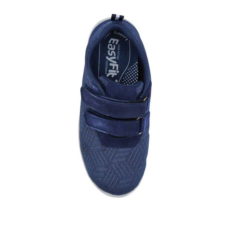 Extra-Wide Touch-Fasten Monk Shoes - BRIGETTE / 327 105 - Navy