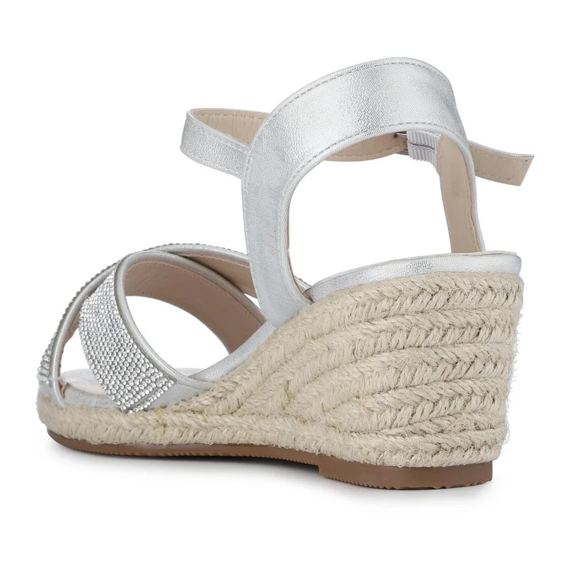Tall Wedge-Heeled Espadrilles - WBINS41041 / 327 222 - Silver
