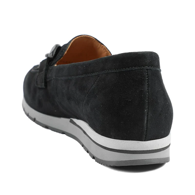 Gabor Wide Fit Leather Wedge Heel Moccasins - GAB42019 / 329 522 - Black