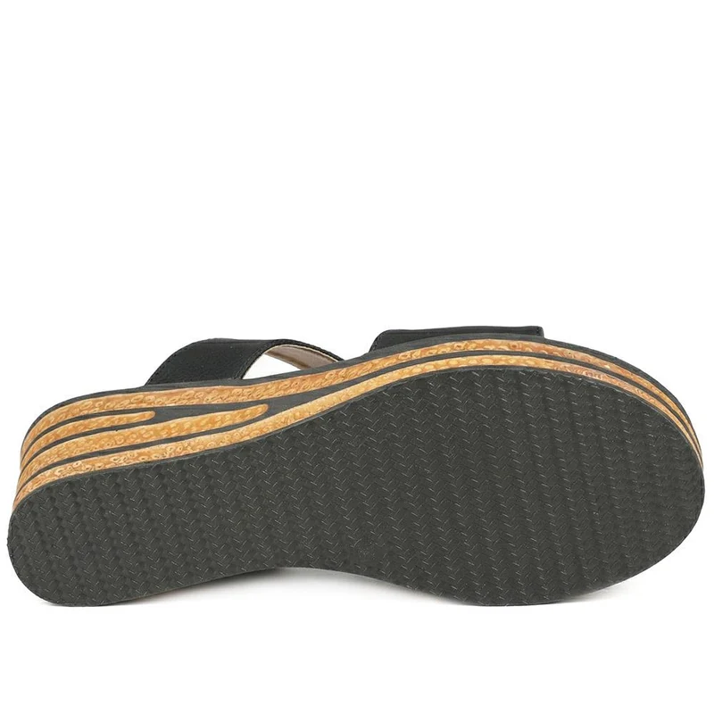 Wedge Heel Jewelled Sandals - WBINS43087 / 329 160 - Black