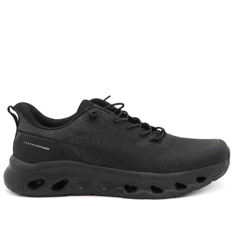 Wide Fit Memory Foam Sporty Trainers - BOJIE44003 / 330 185 - Black