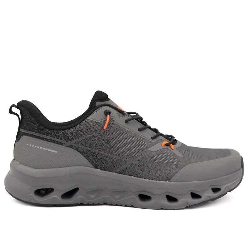 Wide Fit Memory Foam Sporty Trainers - BOJIE44003 / 330 185 - Dark Grey