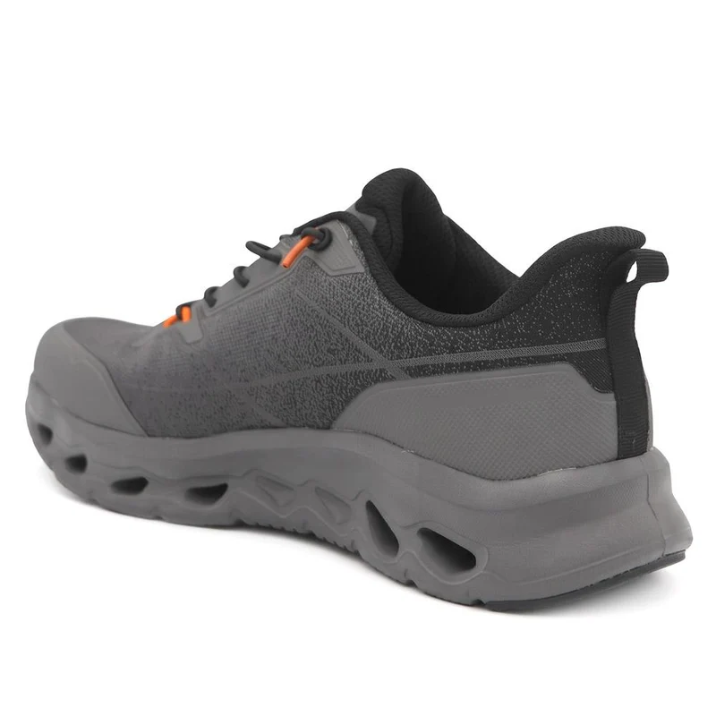 Wide Fit Memory Foam Sporty Trainers - BOJIE44003 / 330 185 - Dark Grey
