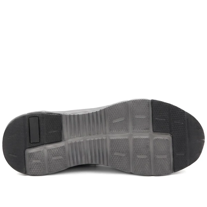 Wide Fit Memory Foam Sporty Trainers - BOJIE44003 / 330 185 - Dark Grey